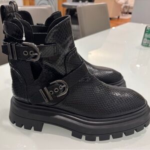 Stuart Weitzman Maverick snakeskin bootie